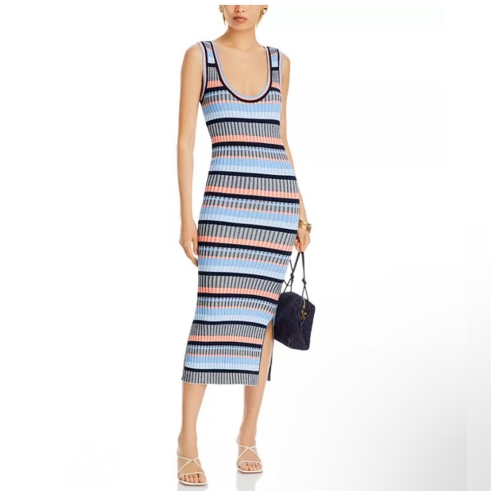 Veronica Beard Multicolor Striped Midi Dress